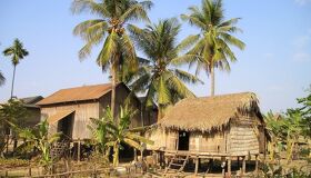 Local houses in the rutal area of Cambodia